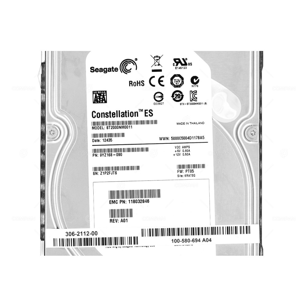 100-580-694 SEAGATE ENTERPRISE HDD 2TB 7.2K SATA II 3.5" LFF